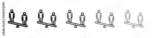 Compare icon vector outline set illustration sign