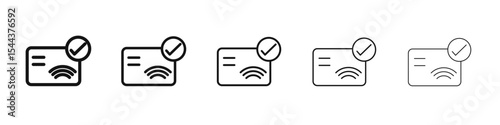 Contactless Payment icon vector outline set illustration sign