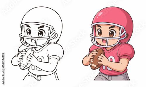 American football player coloring page for kids