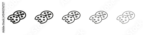 Cookie icon vector outline set illustration sign