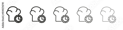 cooking time icon vector outline set illustration sign