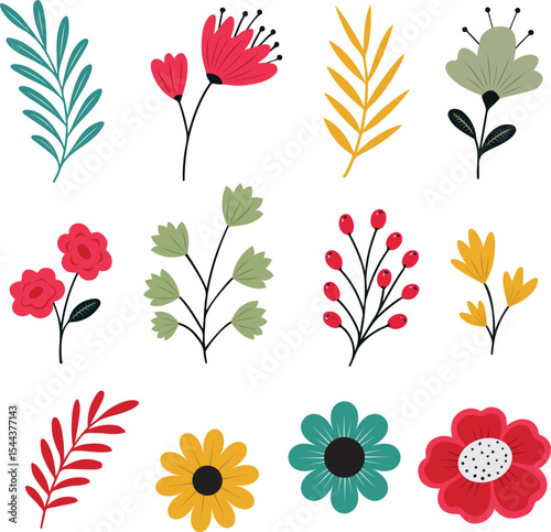 Varied Floral and Leaf Clipart
