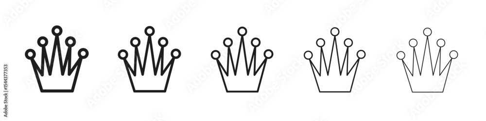 Crown icon vector outline set illustration sign Crown icon vector outline set illustration sign
