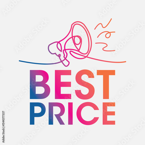 Best Price sign, label clip art flat design.