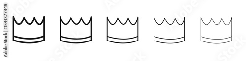 Crown icon vector outline set illustration sign