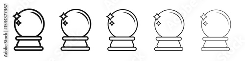 Crystal ball icon vector outline set illustration sign