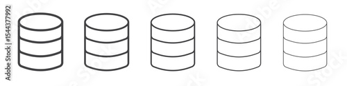 Database icon vector outline set illustration sign