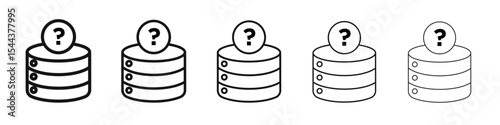 Database query icon vector outline set illustration sign