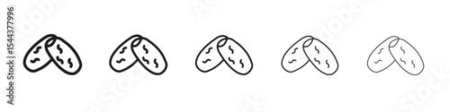 Date fruit icon vector outline set illustration sign