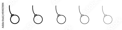 Demolition ball icon vector outline set illustration sign