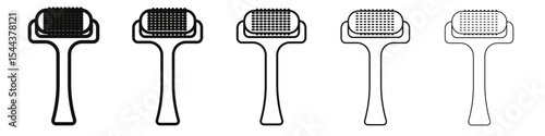 Derma roller icon vector outline set illustration sign