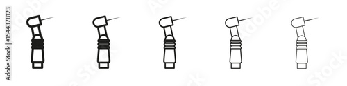 Dental nozzle drill icon vector outline set illustration sign