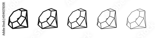 Diamond icon vector outline set illustration sign