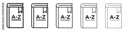 Dictionaries icon vector outline set illustration sign
