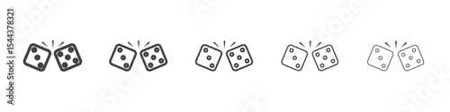 Dice Icon vector outline set illustration sign