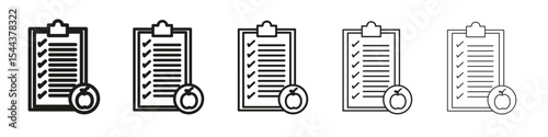 Diet plan icon vector outline set illustration sign