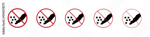 Do not feed the animals sign vector outline set illustration sign