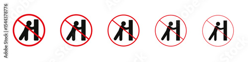 Do not push sign vector outline set illustration sign