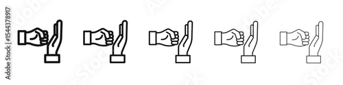 Domestic violence icon vector outline set illustration sign