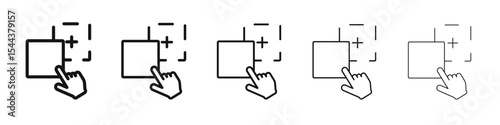 Drag and drop icon vector outline set illustration sign