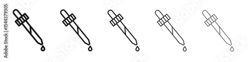 Dropper icon vector outline set illustration sign
