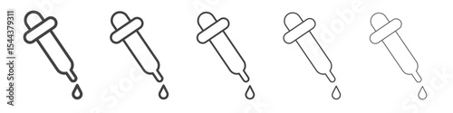 Dropper icon vector outline set illustration sign