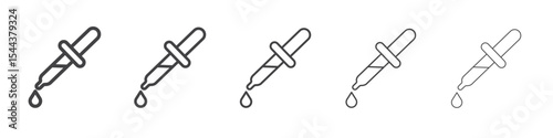 Dropper pipette Icon vector outline set illustration sign
