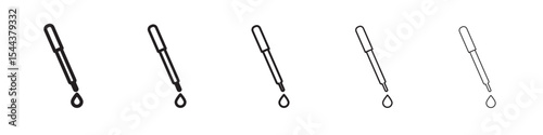 Dropper pipette icon vector outline set illustration sign
