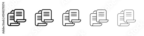 Duplicate file icon vector outline set illustration sign