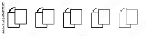 Duplicate icon vector outline set illustration sign
