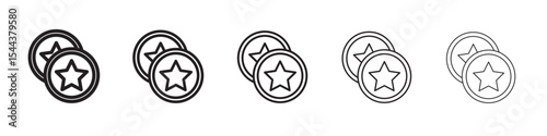 Earn point icon vector outline set illustration sign