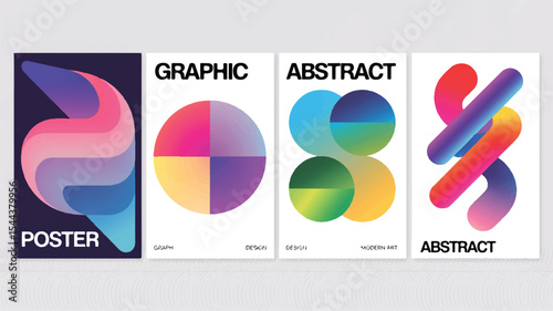 Modern Abstract Poster Designs A Set of Four