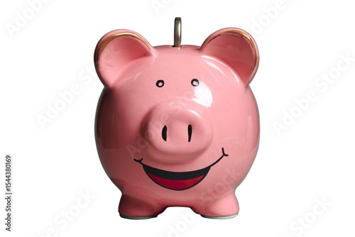 A photo of a pink piggy bank