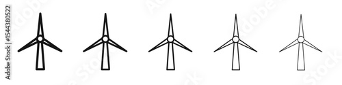 Eolic energy icon vector outline set illustration sign