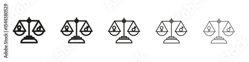 equality icon vector outline set illustration sign