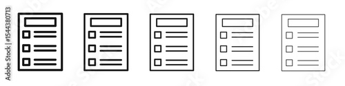 Exam icon vector outline set illustration sign
