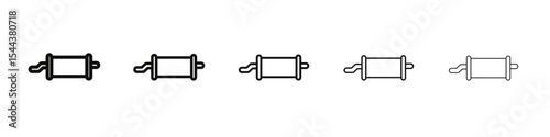 Exhaust pipe Icon vector outline set illustration sign