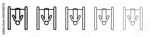 exercise hang bar icon vector outline set illustration sign