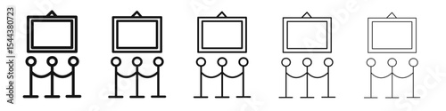 Exhibit icon vector outline set illustration sign