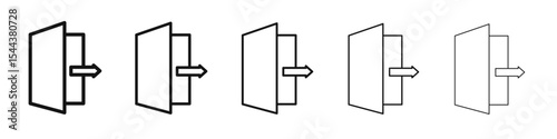 Exit icon vector outline set illustration sign