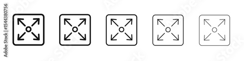 Expand arrows icon vector outline set illustration sign