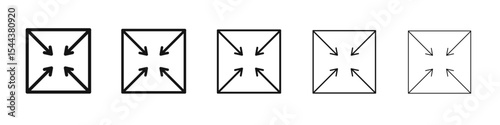 Expand icon vector outline set illustration sign