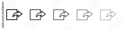 Export icon vector outline set illustration sign