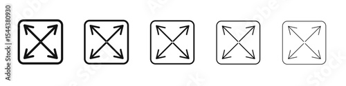 Expand icon vector outline set illustration sign