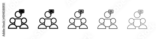 Expert opinion icon vector outline set illustration sign