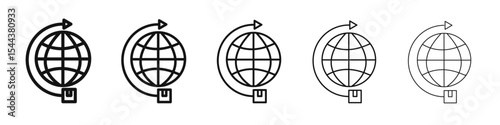 Export icon vector outline set illustration sign