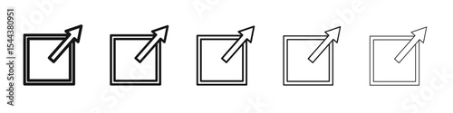 External link icon vector outline set illustration sign