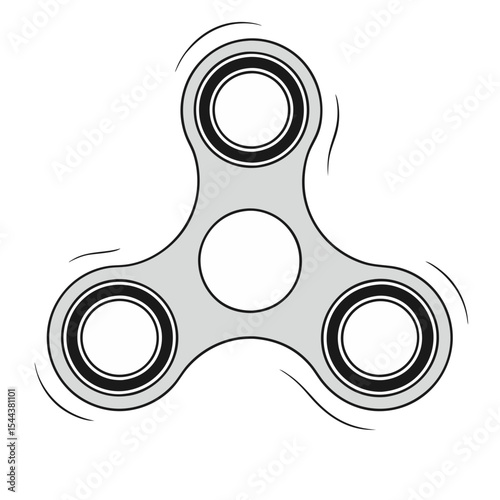 Hand spinner toy silhouette illustration grey and black design