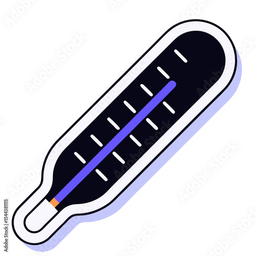 Isometric style thermometer silhouette illustration medical healthcare temperature check