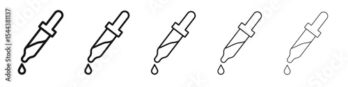 Eye dropper icon vector outline set illustration sign
